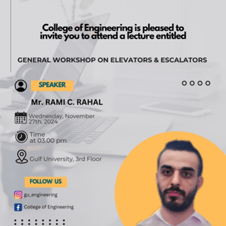 General workshop on elevators & escalators – By: Engr. Rami Rahal